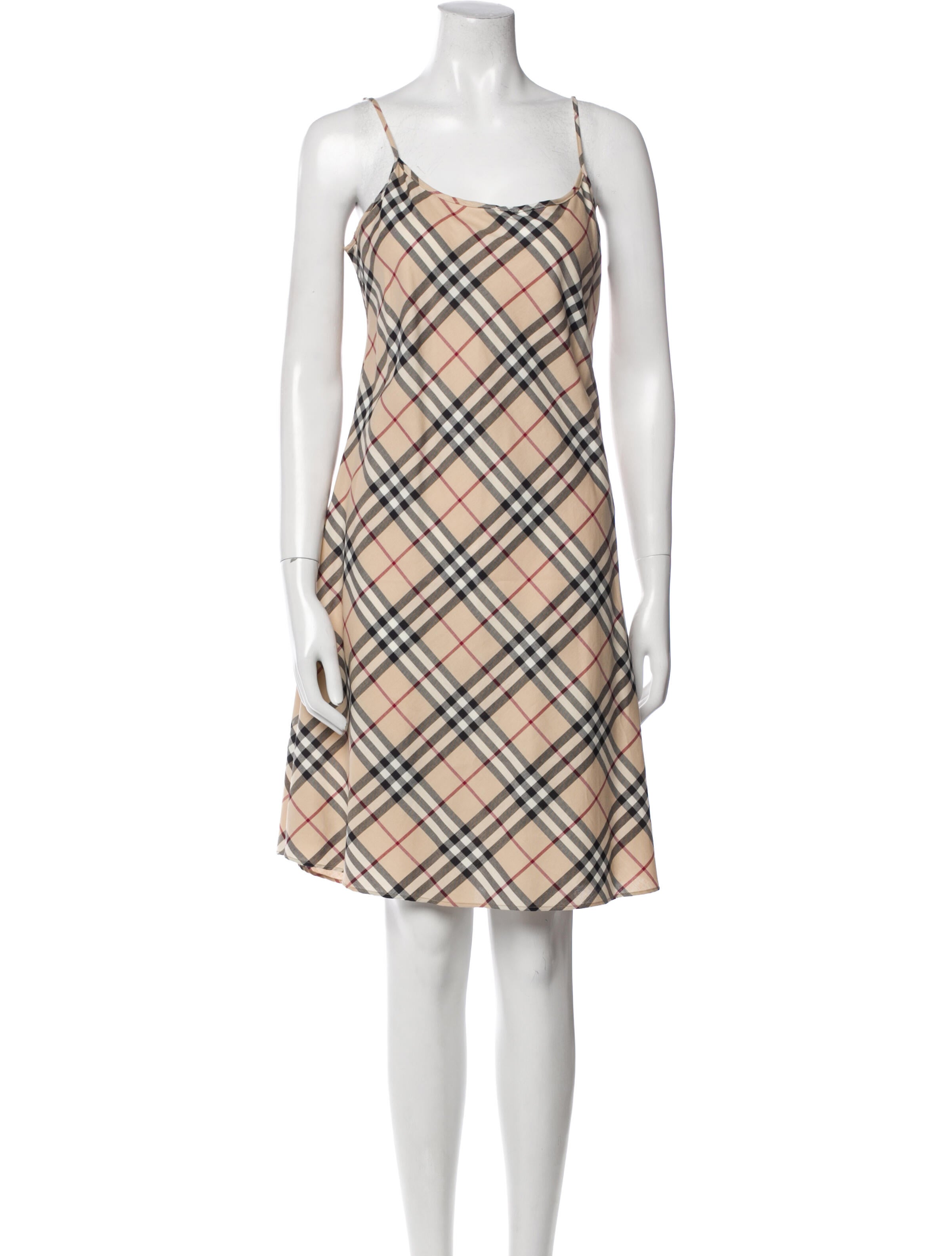 Burberry London Plaid Print Knee-Length Dress