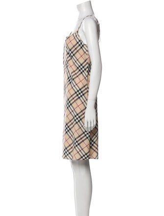 Burberry London Plaid Print Knee-Length Dress