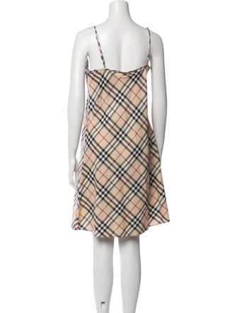 Burberry London Plaid Print Knee-Length Dress