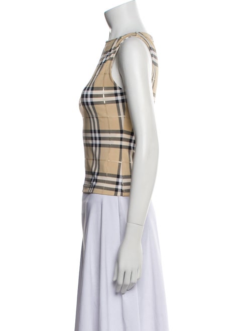 Burberry London Nylon Plaid Print Crop Top