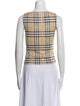 Burberry London Nylon Plaid Print Crop Top