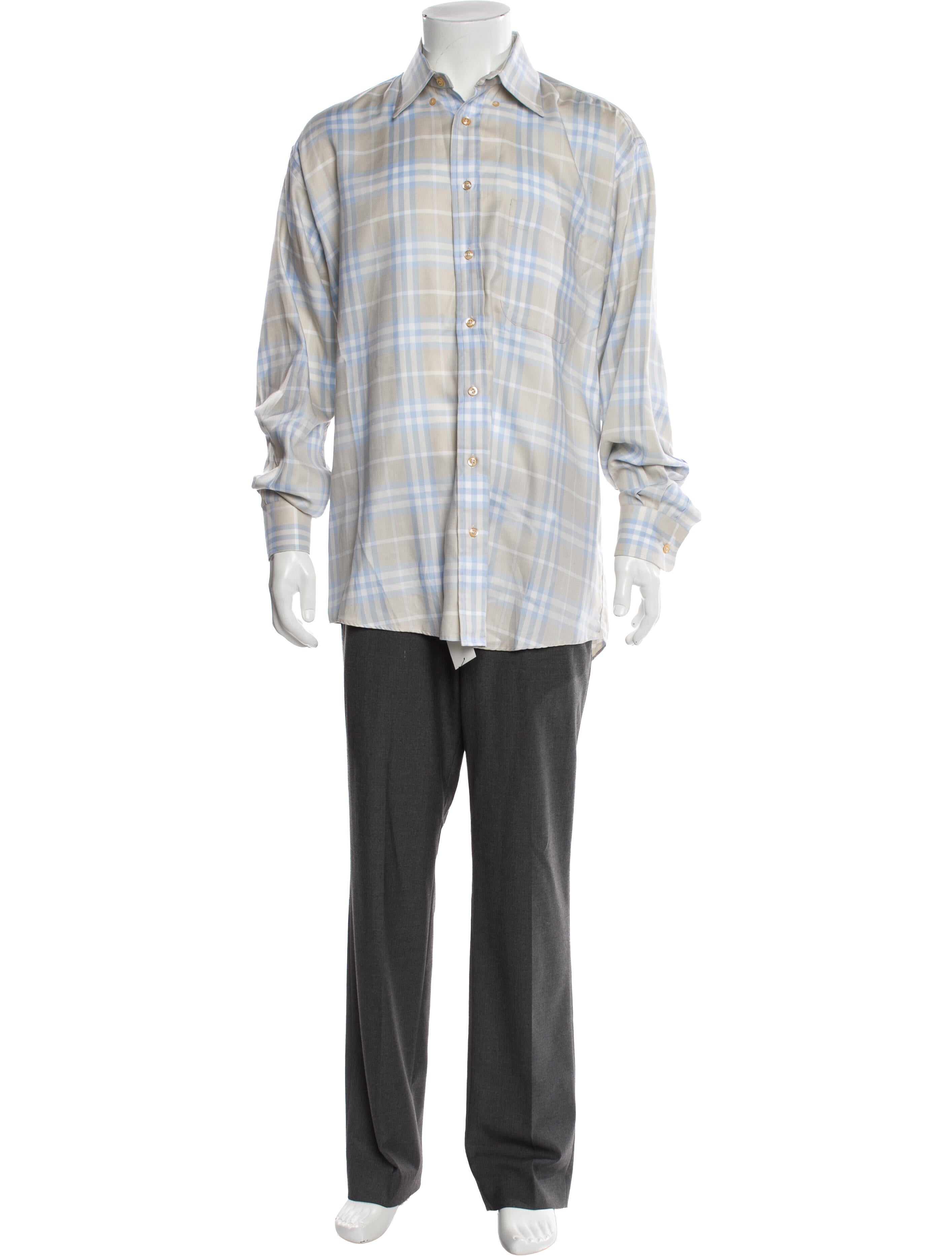 Burberry London Plaid Print Long Sleeve Shirt