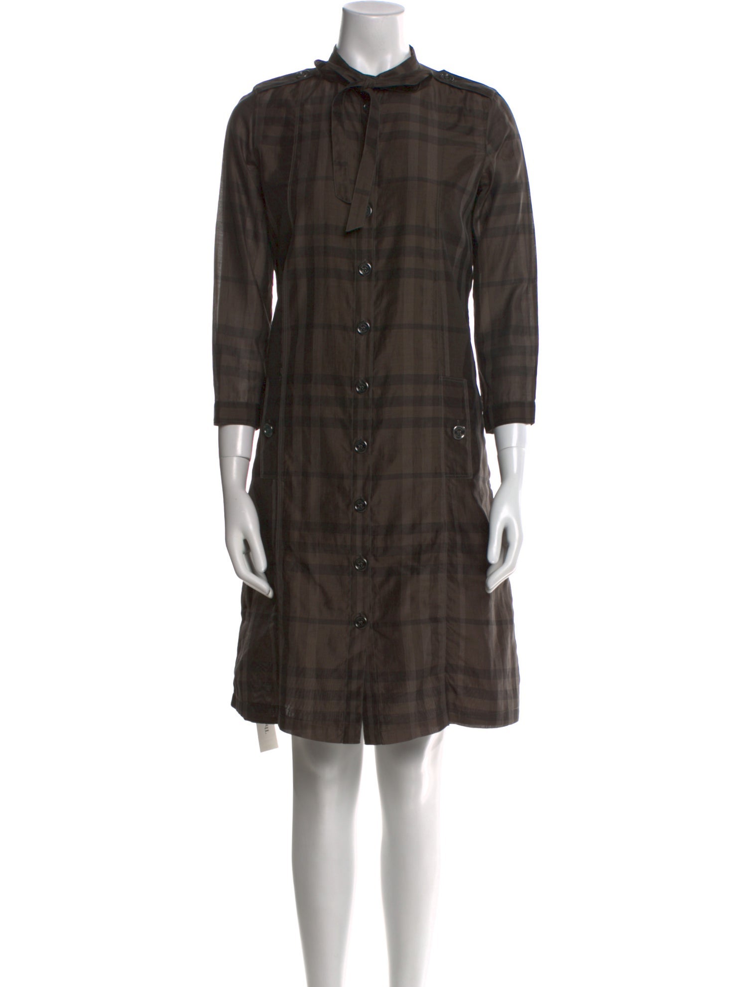 Burberry London Plaid Print Knee-Length Dress
