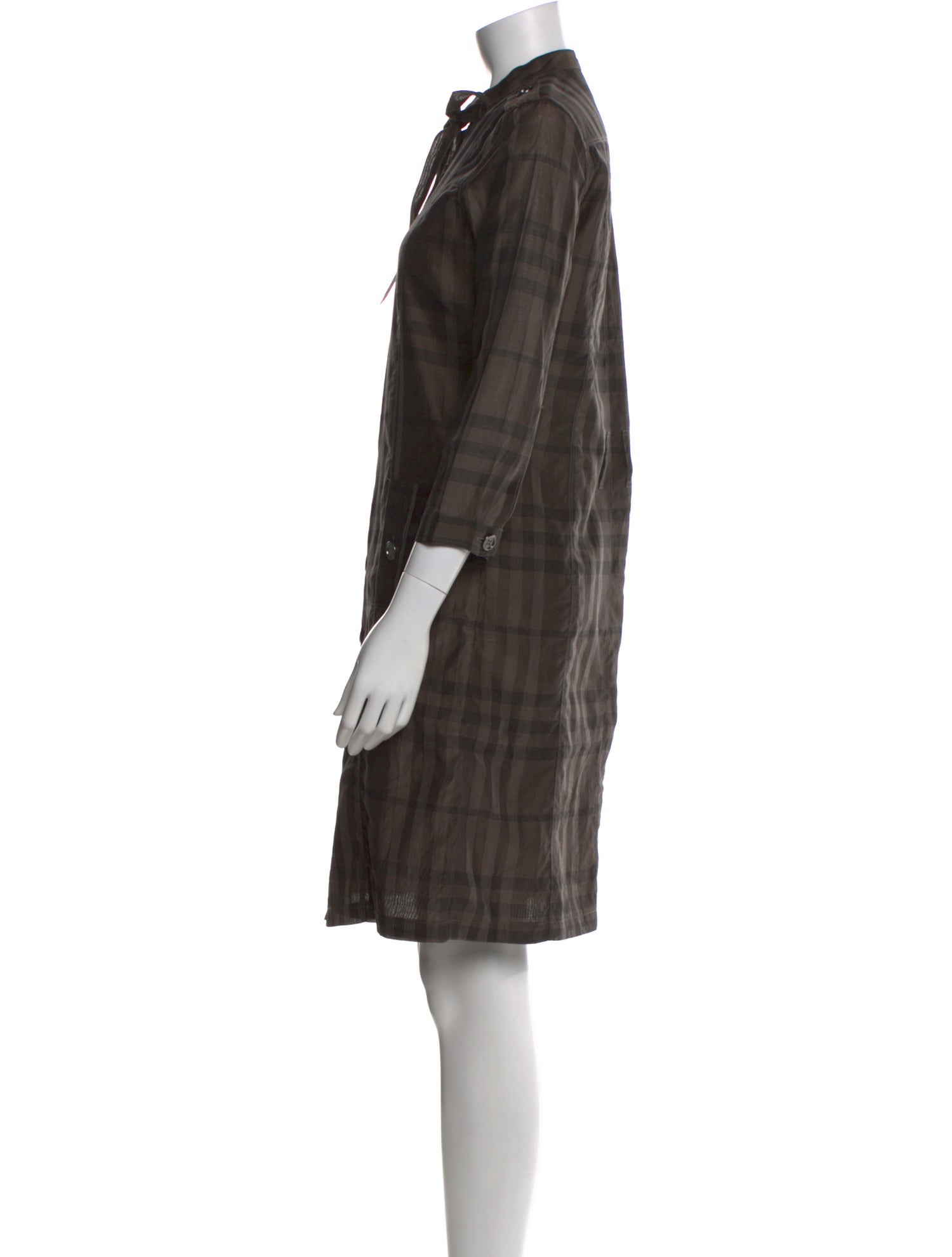 Burberry London Plaid Print Knee-Length Dress