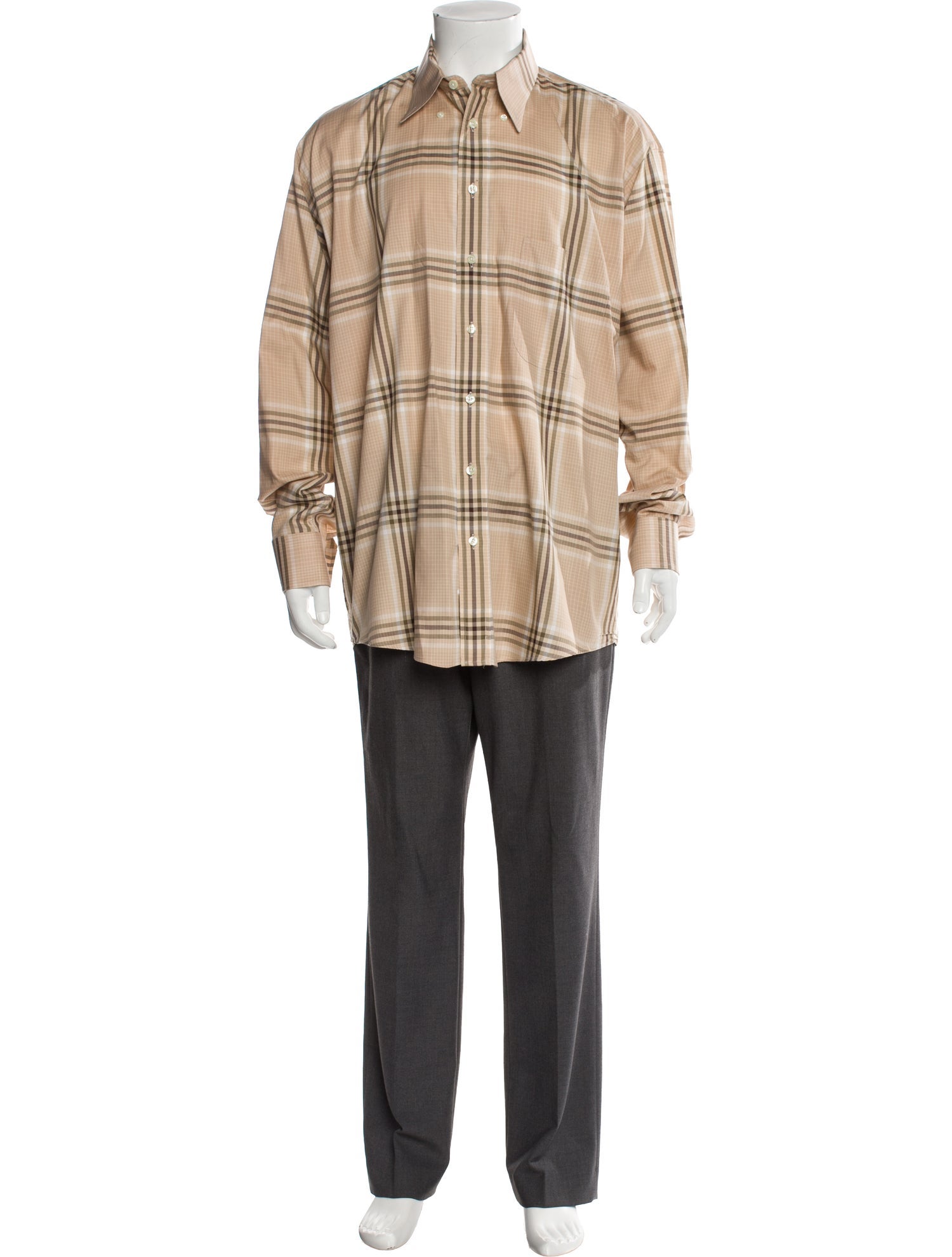 Burberry London Nova Check Pattern Long Sleeve Dress Shirt