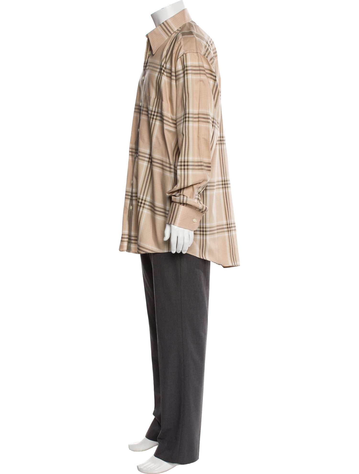 Burberry London Nova Check Pattern Long Sleeve Dress Shirt