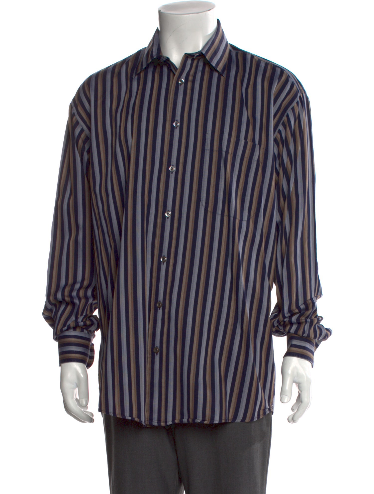 Burberry London Striped Long Sleeve Dress Shirt
