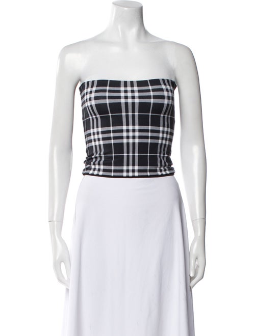 Burberry London Nylon Plaid Print Crop Top