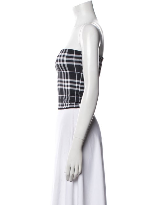 Burberry London Nylon Plaid Print Crop Top