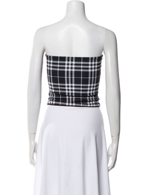 Burberry London Nylon Plaid Print Crop Top