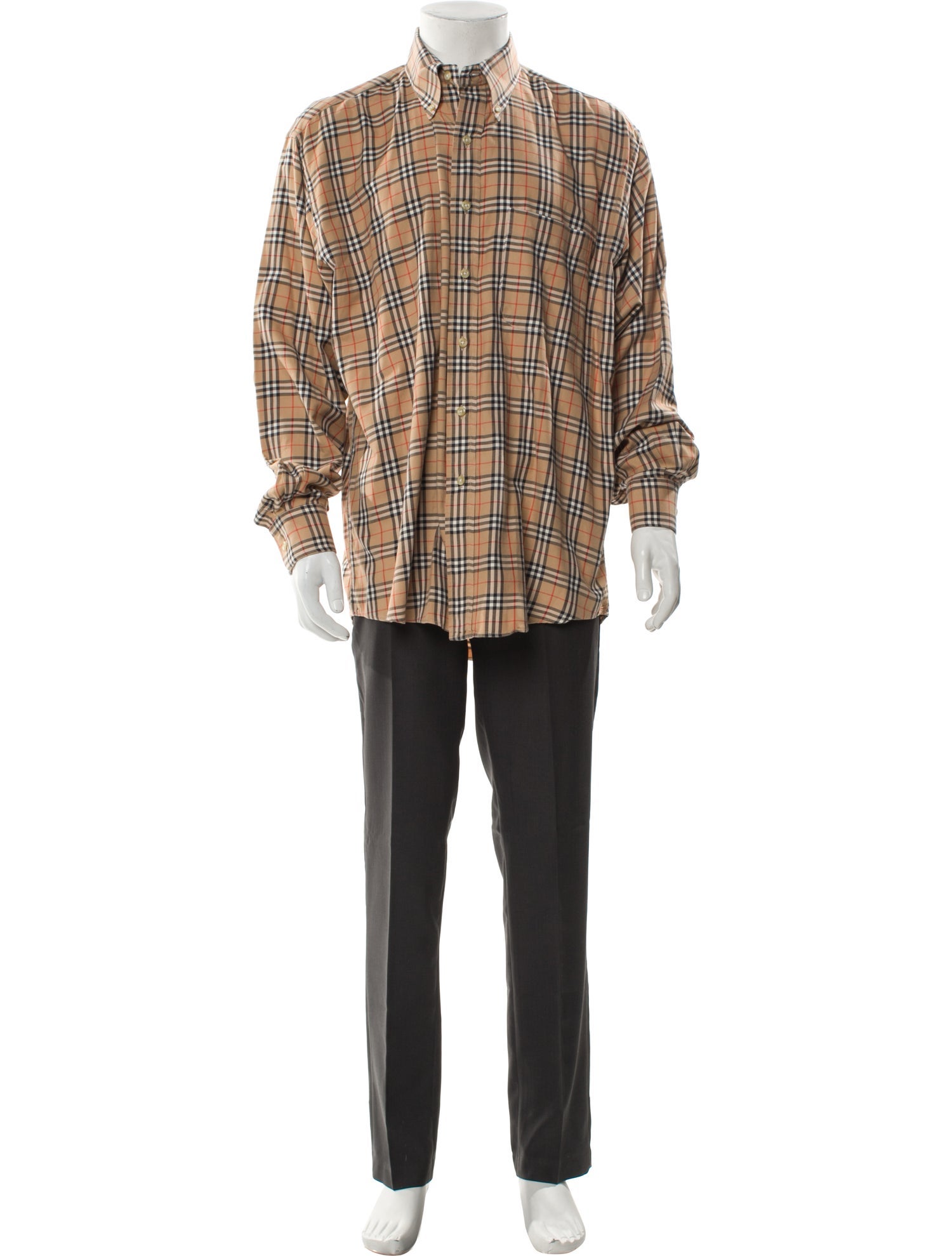 Burberry London Plaid Print Long Sleeve Shirt