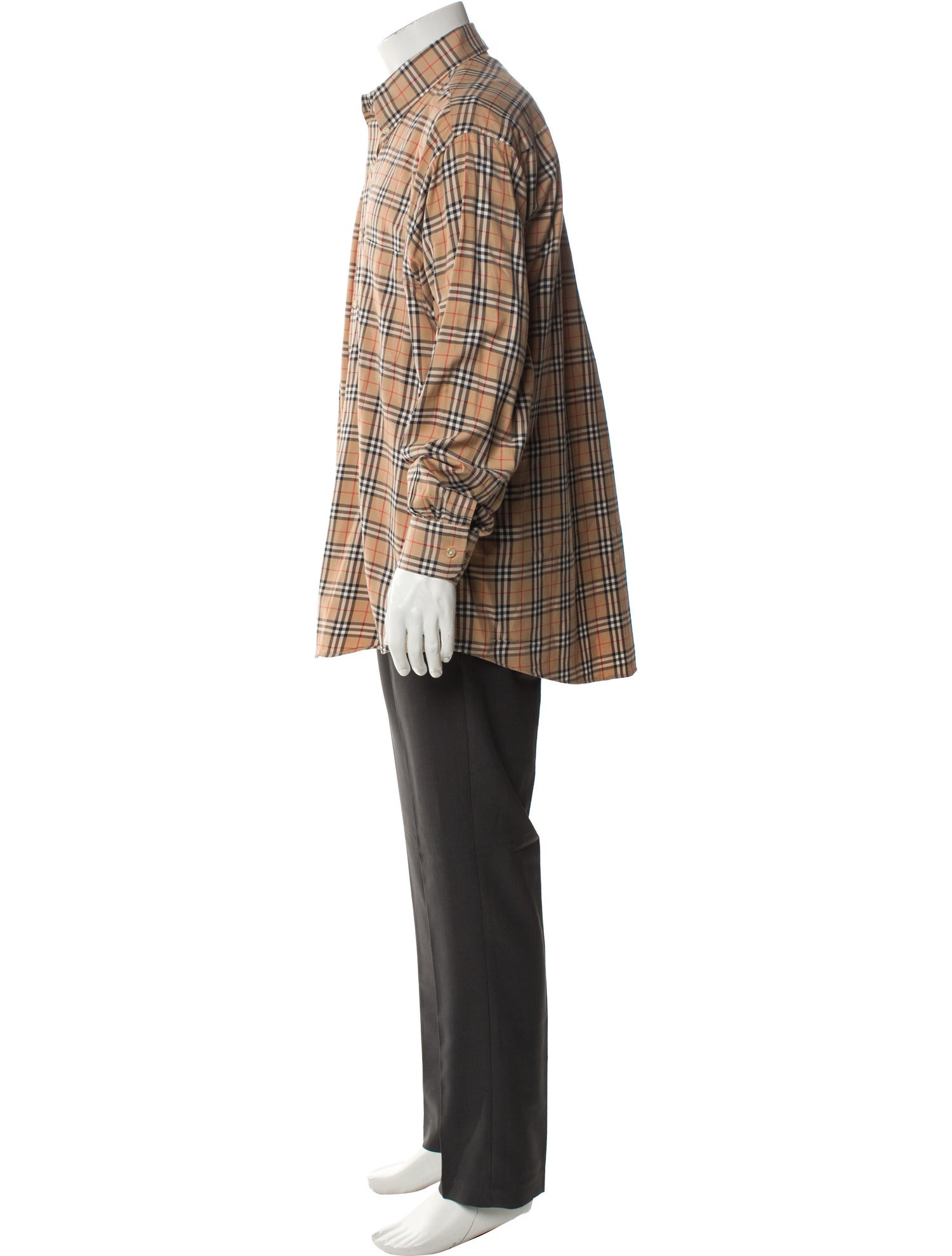 Burberry London Plaid Print Long Sleeve Shirt