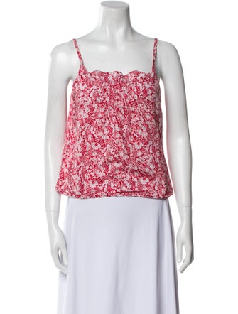 Burberry London Floral Print Square Neckline Crop Top