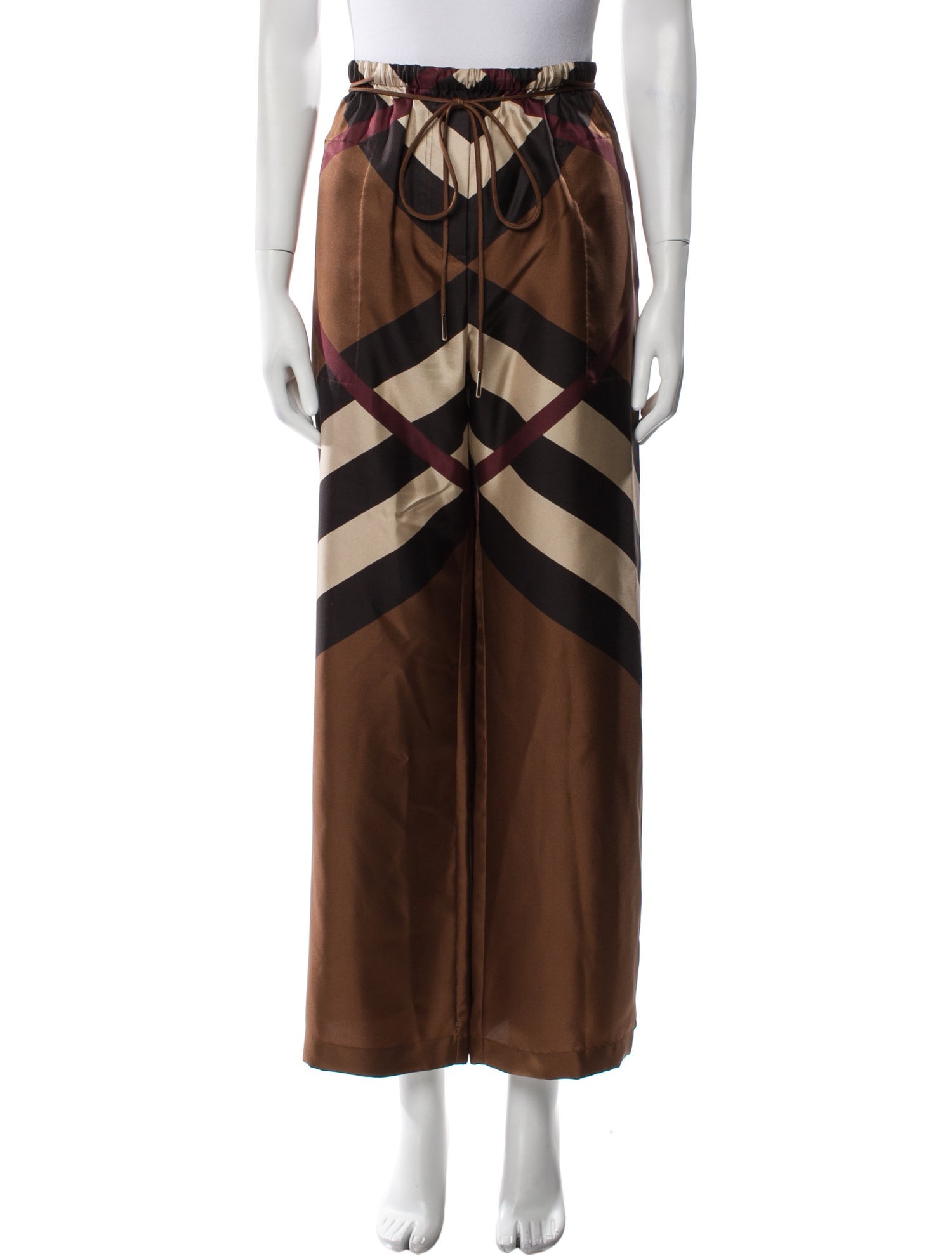 Burberry London Silk Wide Leg Pants