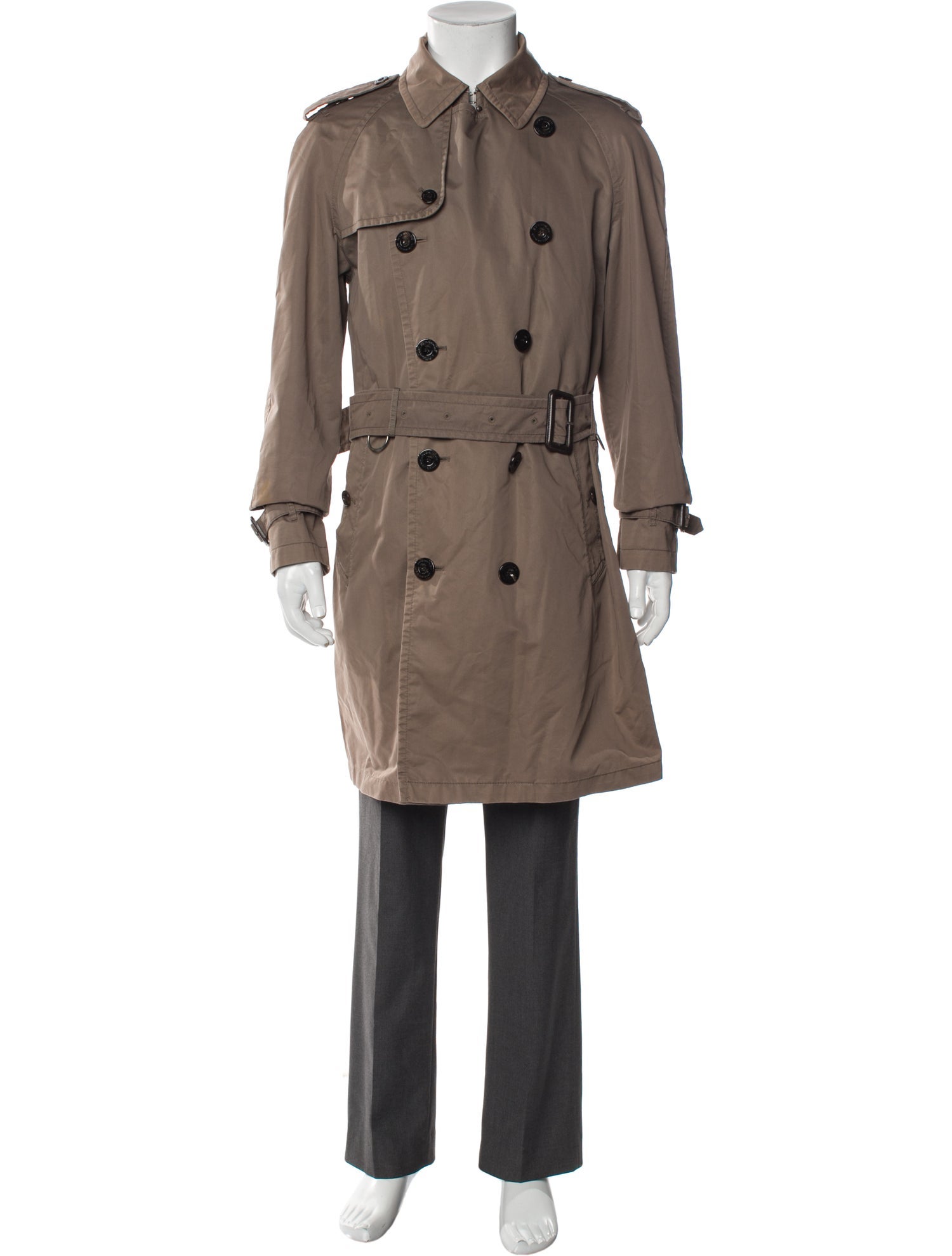 Burberry London Nova Check Pattern Trench Coat