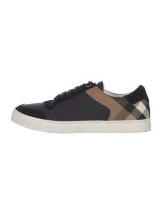Burberry London House Check Pattern Leather Sneakers