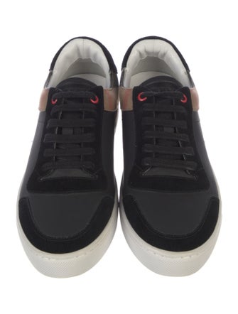 Burberry London House Check Pattern Leather Sneakers