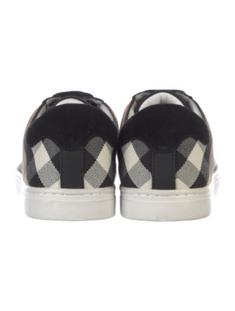 Burberry London House Check Pattern Leather Sneakers