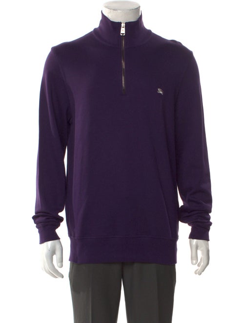 Burberry London Nova Check Pattern Mock Neck Sweatshirt