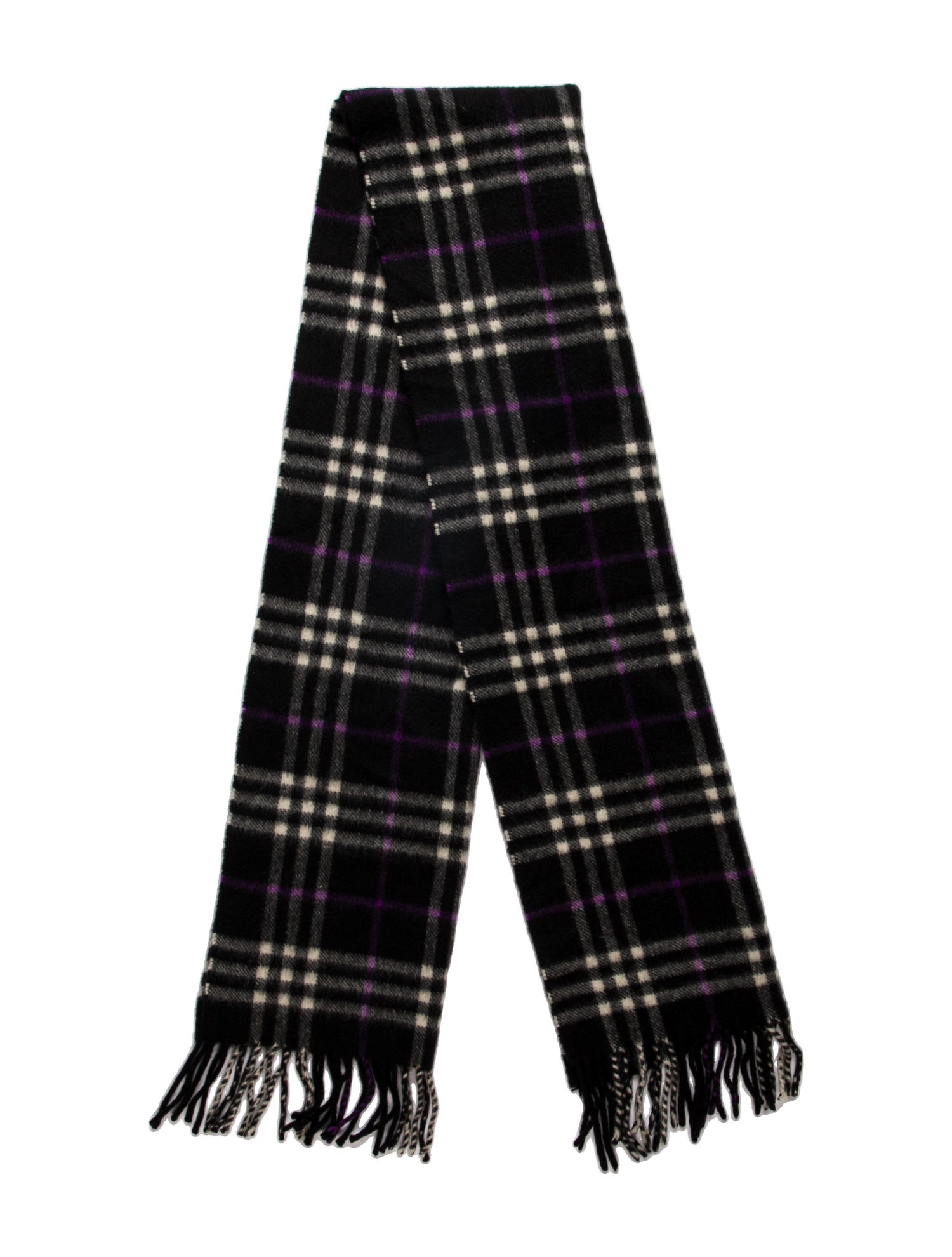 Burberry London Cashmere Plaid Print Scarf