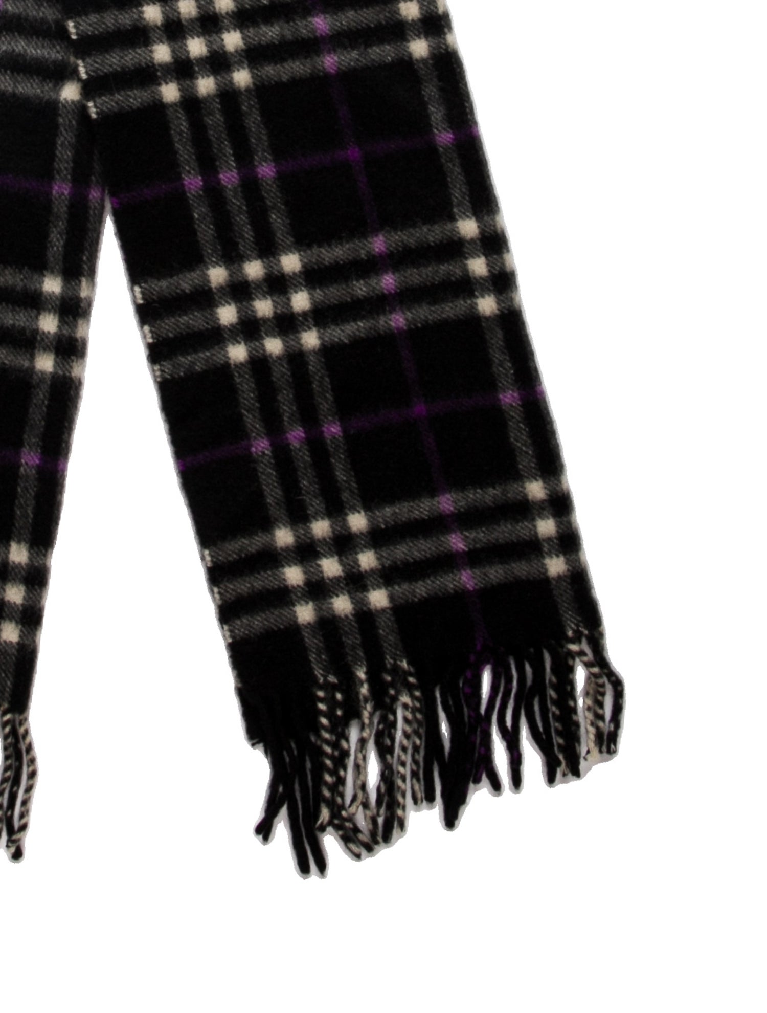 Burberry London Cashmere Plaid Print Scarf