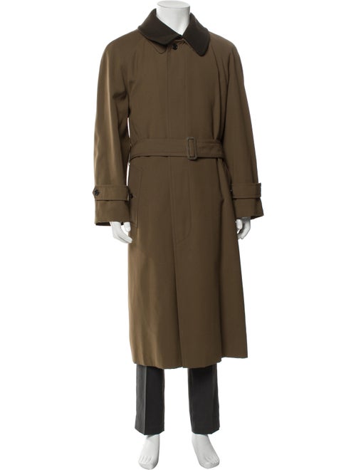 Burberry London House Check Pattern Wool Trench Coat