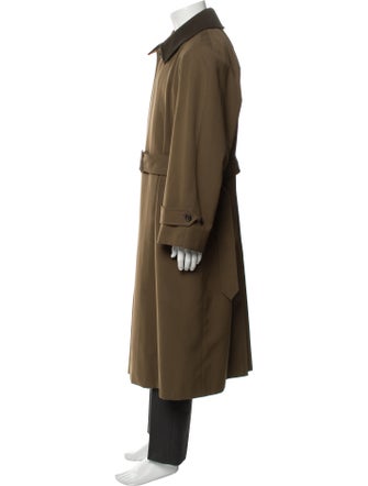 Burberry London House Check Pattern Wool Trench Coat
