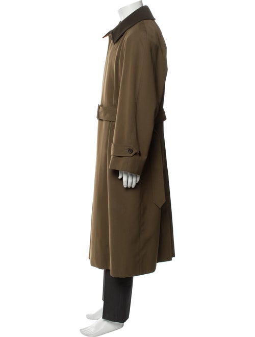 Burberry London House Check Pattern Wool Trench Coat