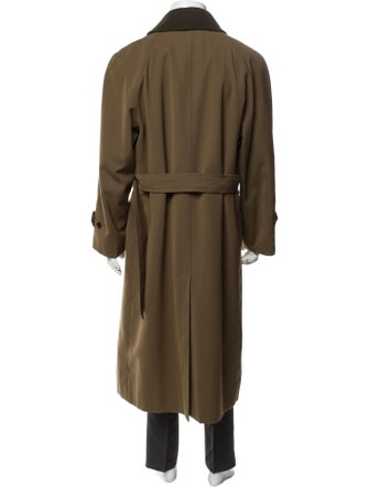 Burberry London House Check Pattern Wool Trench Coat