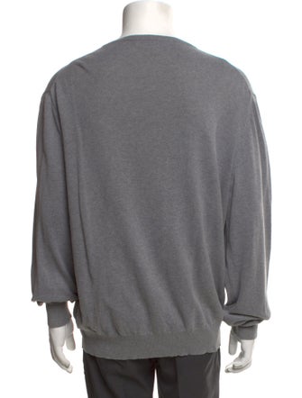 Burberry London Plaid Print V-Neck Pullover