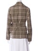 Burberry London Lambswool Plaid Print Blazer