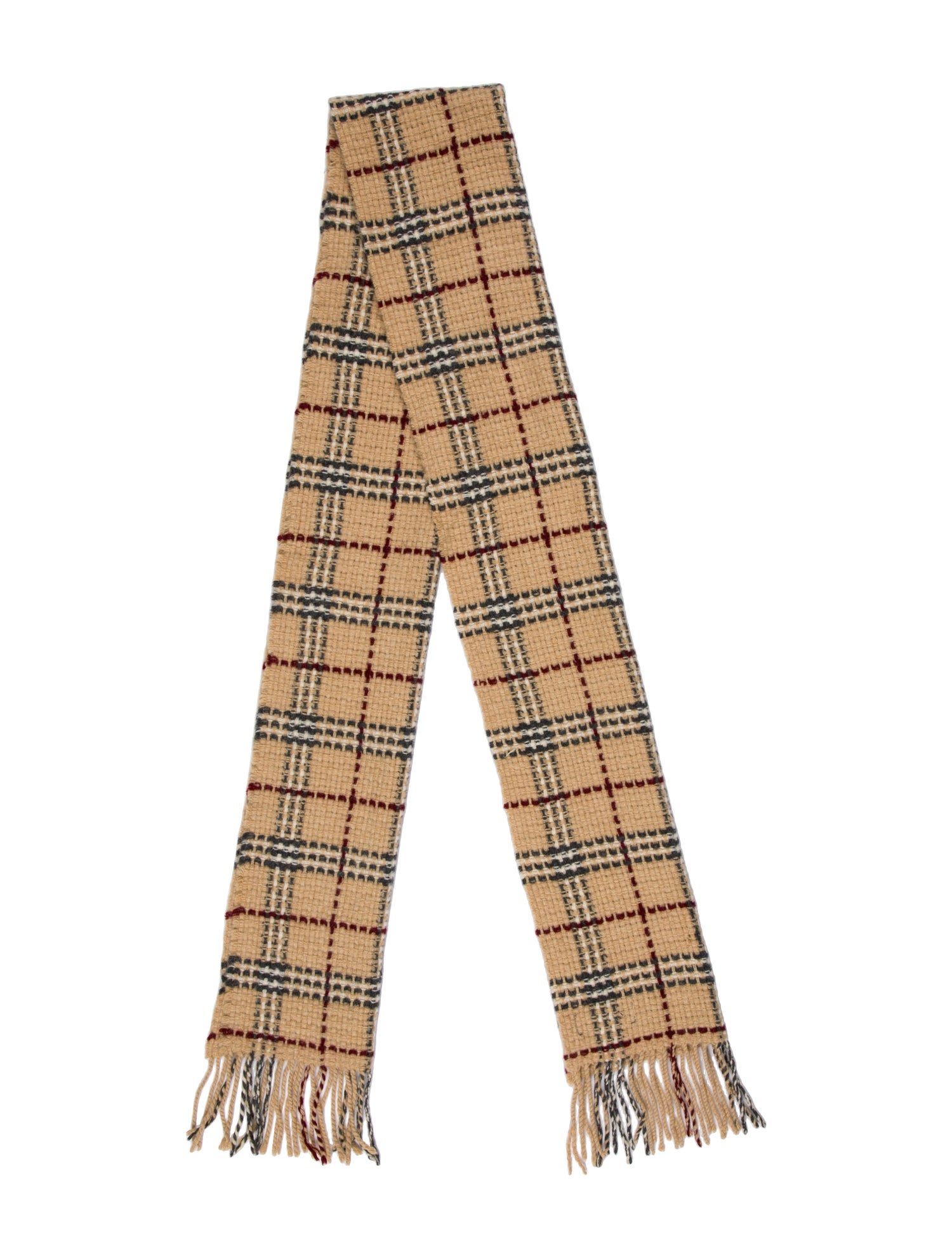 Burberry London Cashmere Plaid Print Scarf