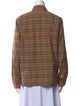 Burberry Plaid Print Long Sleeve Button-Up Top