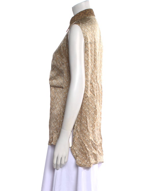 Burberry Silk Printed Button-Up Top