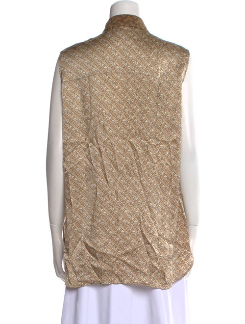 Burberry Silk Printed Button-Up Top