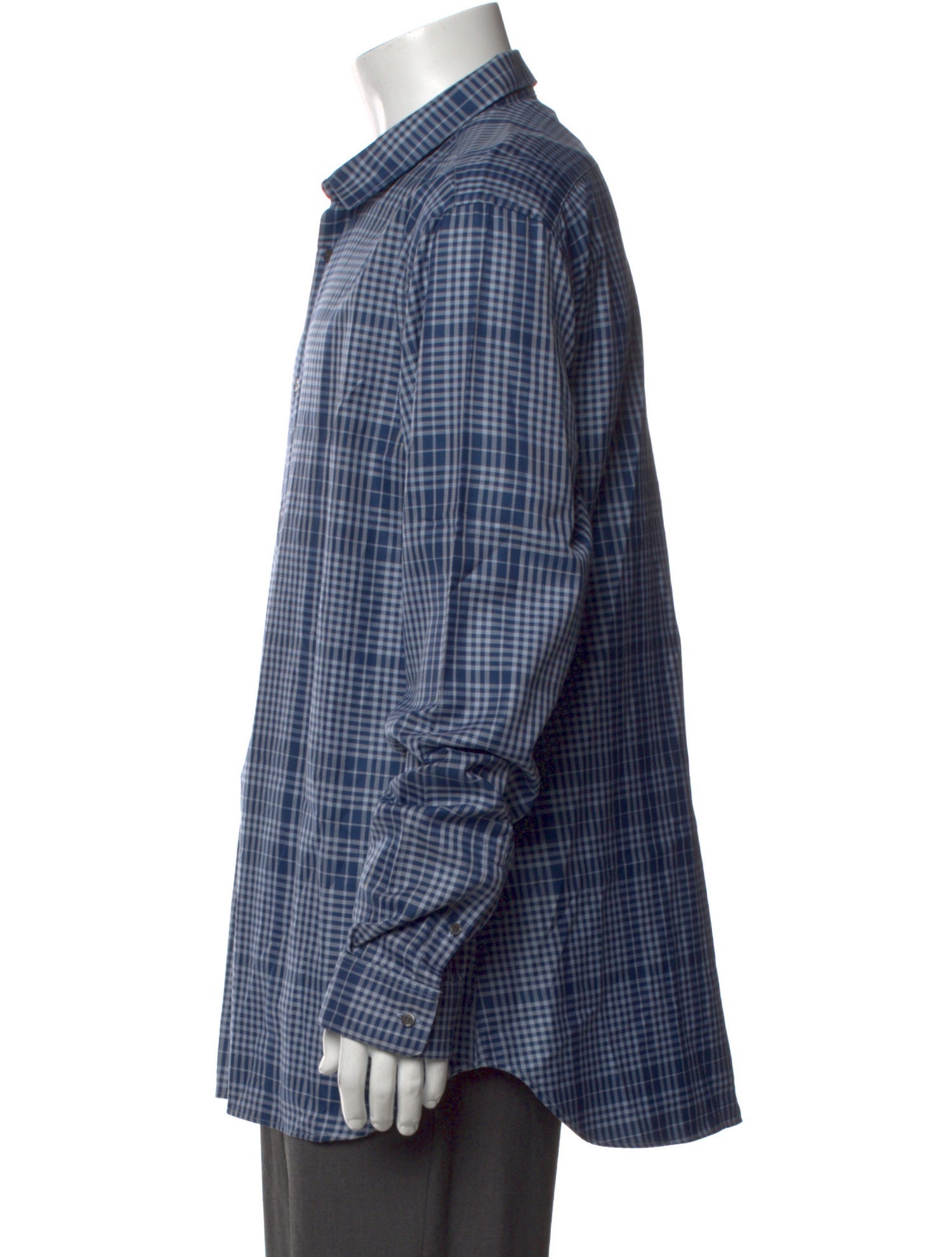 Burberry London Plaid Print Long Sleeve Dress Shirt