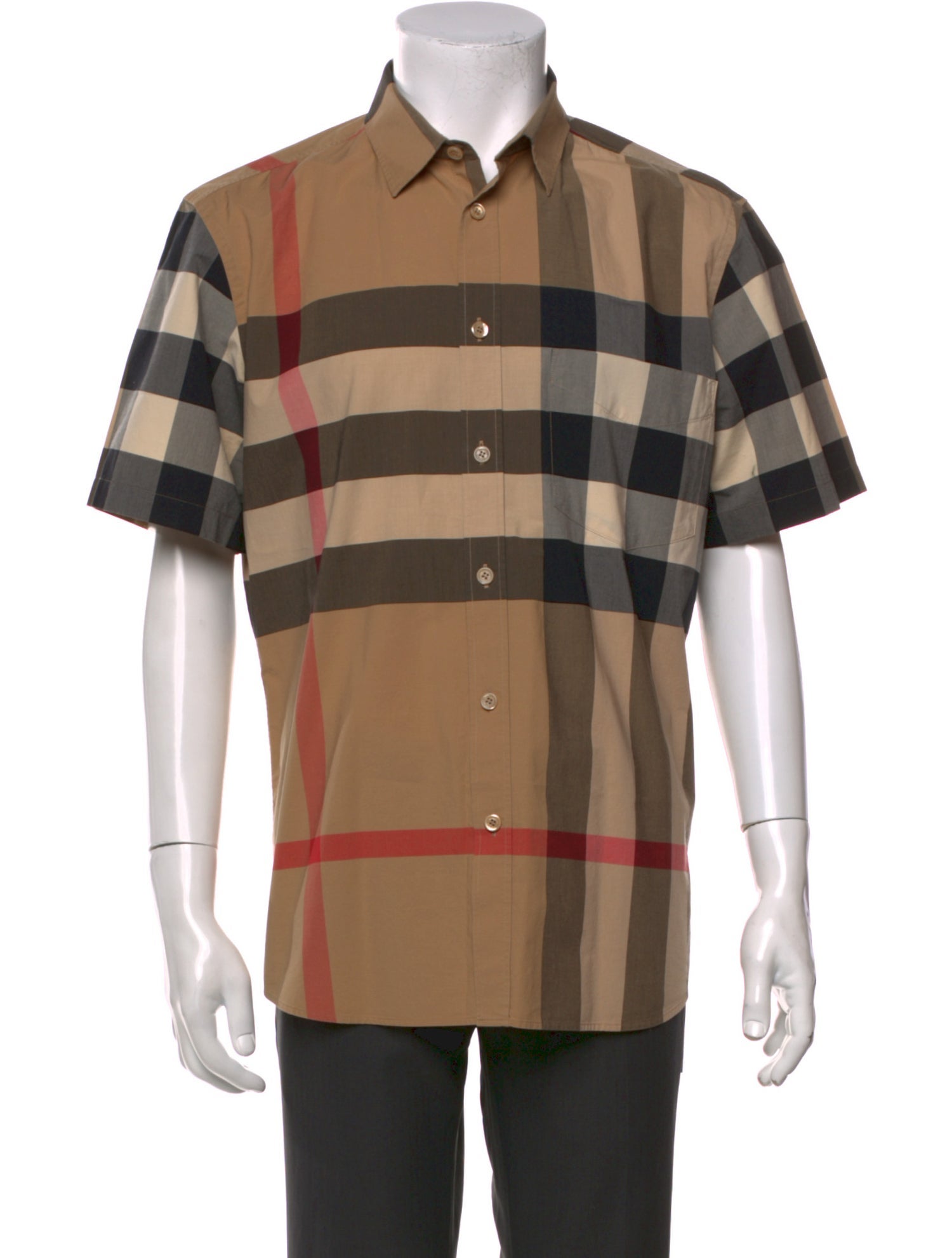 Burberry London Plaid Print Short Sleeve Shirt