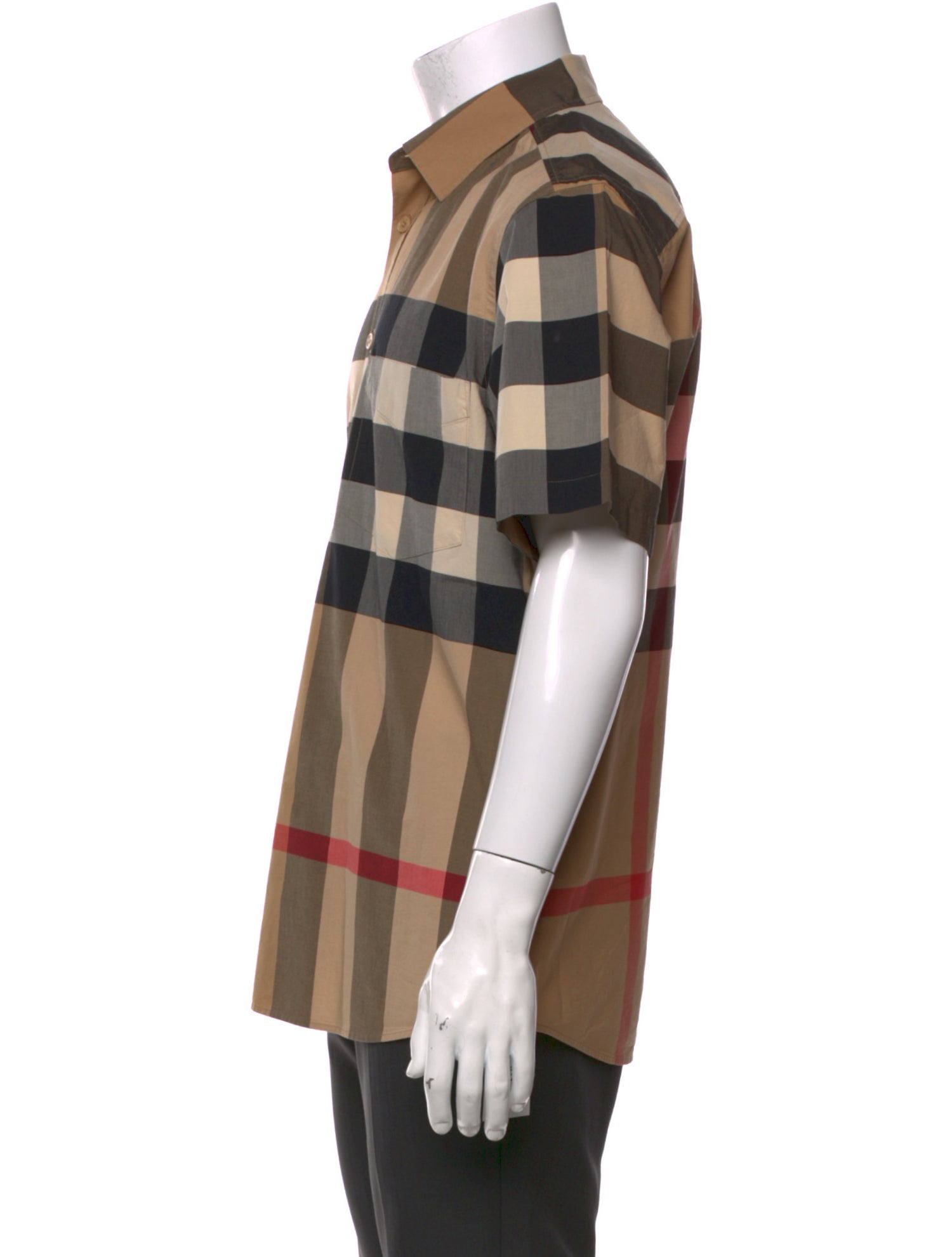 Burberry London Plaid Print Short Sleeve Shirt