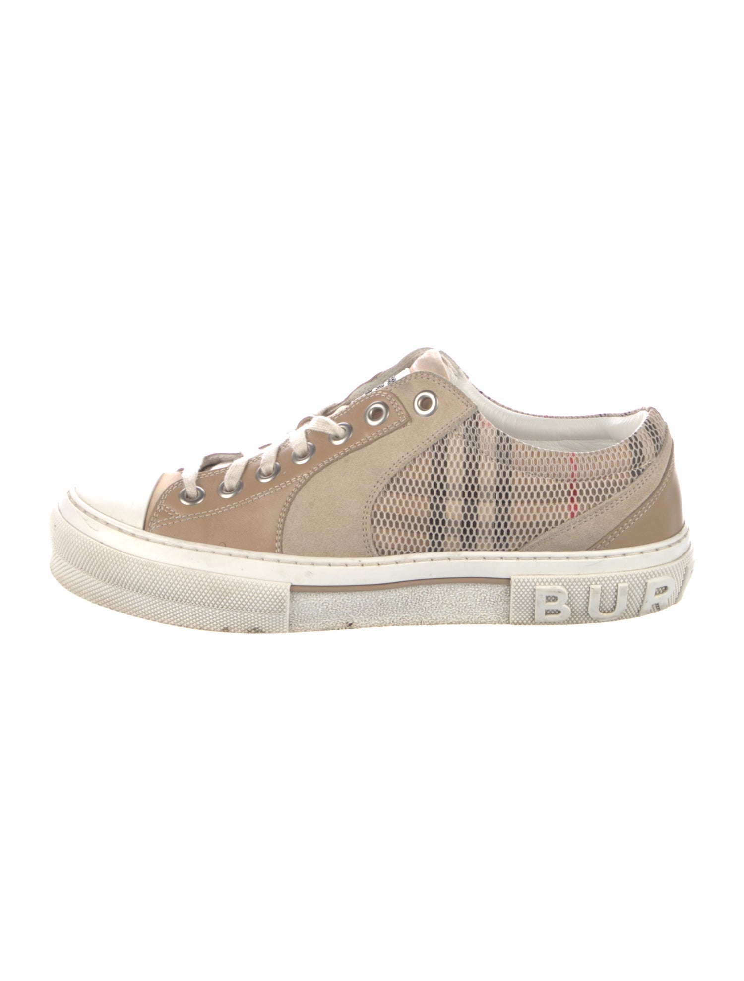 Burberry London Nova Check Pattern Leather Sneakers