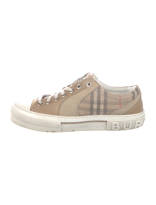 Burberry London Nova Check Pattern Leather Sneakers