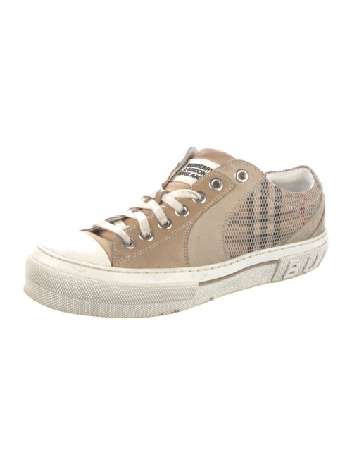 Burberry London Nova Check Pattern Leather Sneakers