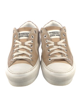 Burberry London Nova Check Pattern Leather Sneakers