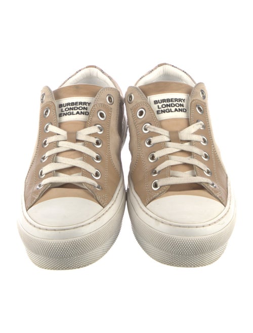 Burberry London Nova Check Pattern Leather Sneakers