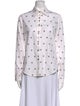 Burberry London Printed Long Sleeve Button-Up Top