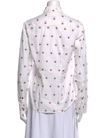 Burberry London Printed Long Sleeve Button-Up Top