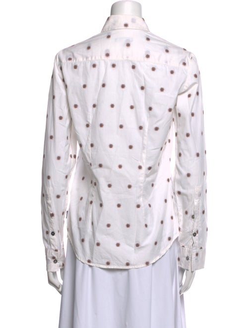 Burberry London Printed Long Sleeve Button-Up Top