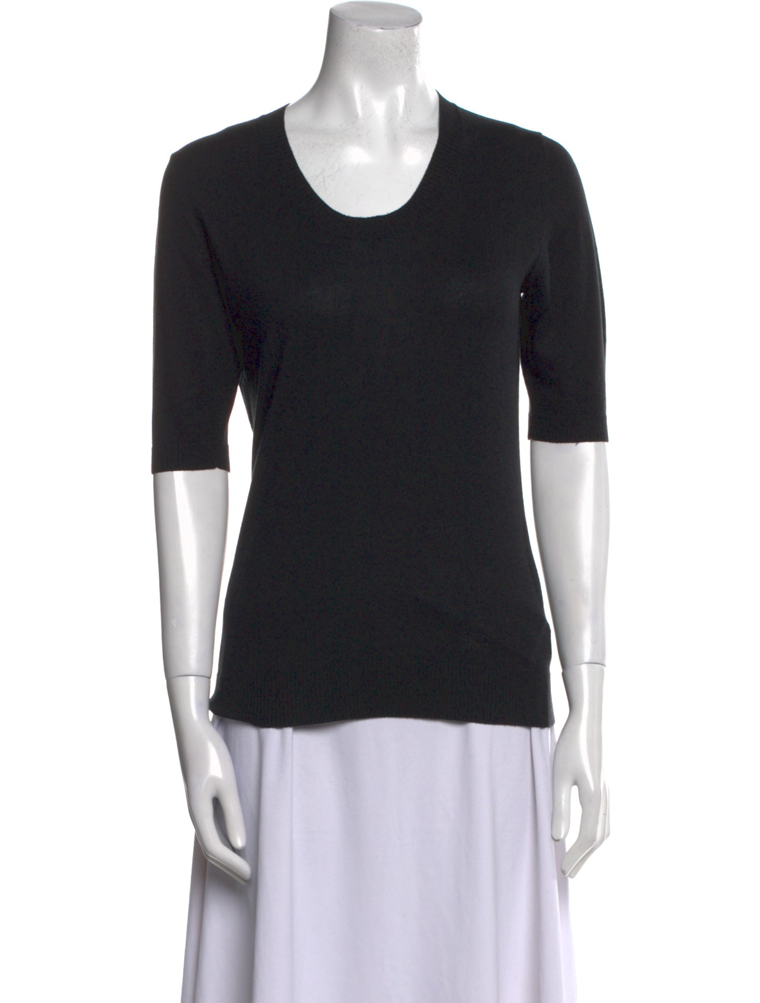 Burberry London Silk Scoop Neck T-Shirt