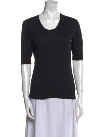 Burberry London Silk Scoop Neck T-Shirt