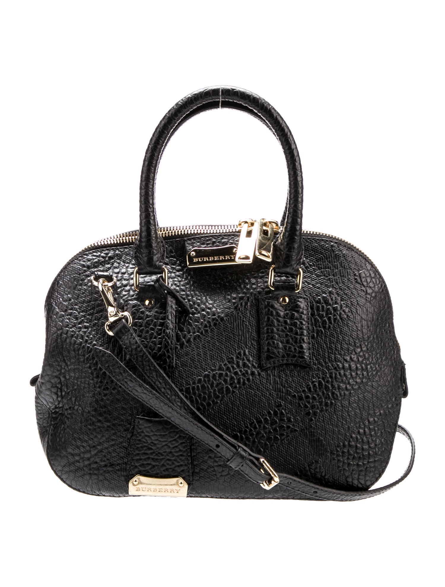 Burberry London Leather Top Handle Bag