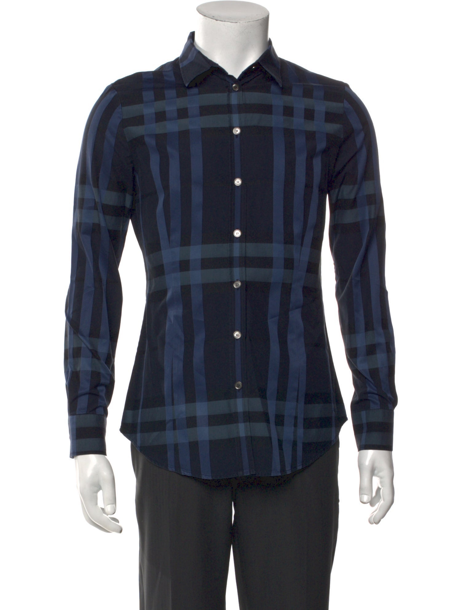 Burberry London Plaid Print Long Sleeve Shirt